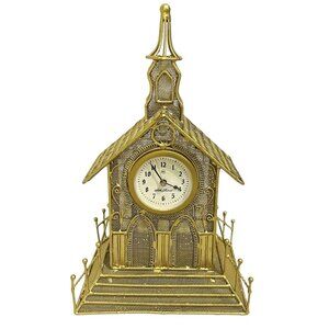 Vtg Seth Thomas Clock Wire Mesh Church Gold General Time Corp Trinity 10.75"